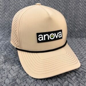Anova Logo Patch Mens‎ Tan Anova Solar Simplified Perforated Snapback Hat OSFM